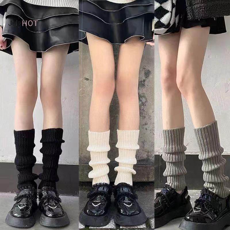Tất dài len dệt kim Gothic dành cho nữ, giữ ấm chân và tay, phù hợp mùa thu đông