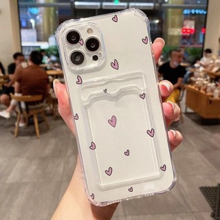 Ins Trái Tim Tình Yêu Đựng Thẻ Ảnh Ví Dành Cho Samsung Galay A55 A54 A14 A24 A34 A15 A25 S24 Ultra S22 Plus S23 S21 FE S20FE S23FE Mềm Trong Suốt TPU