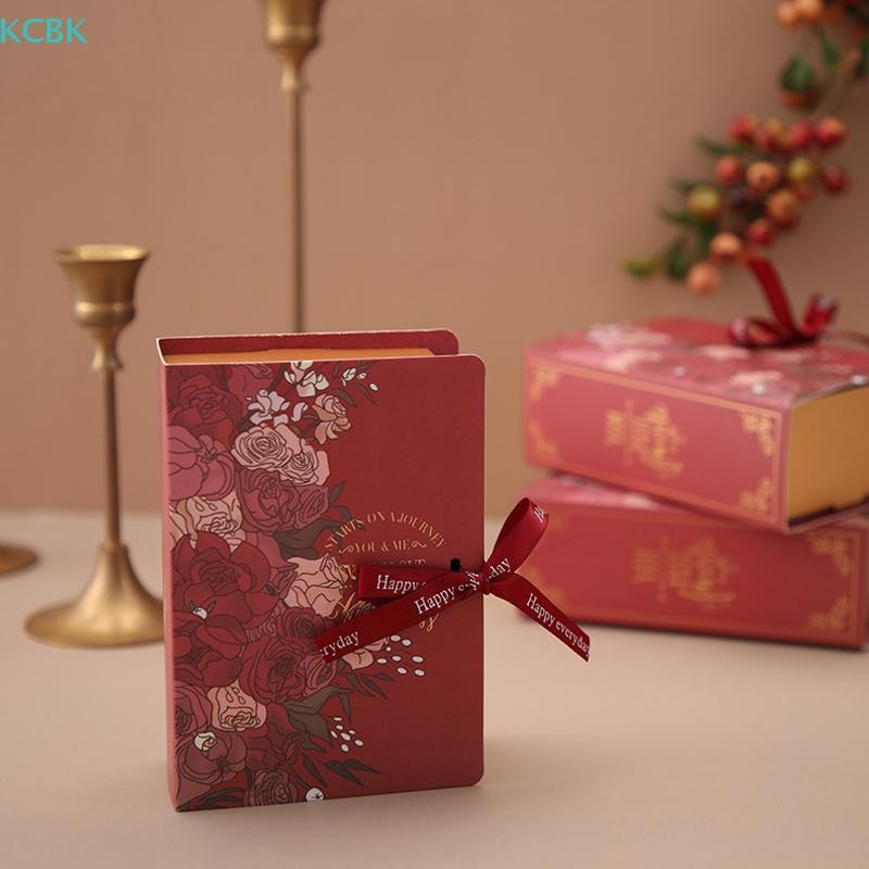 [Kc] 1 Hộp Quà Tặng Hình Sách Ith Ribbon Bìa Giấy Kẹo Sô Cô La Hộp Đóng Gói Cho Đám Cưới Sinh Nhật Ngày Của Mẹ [BK]