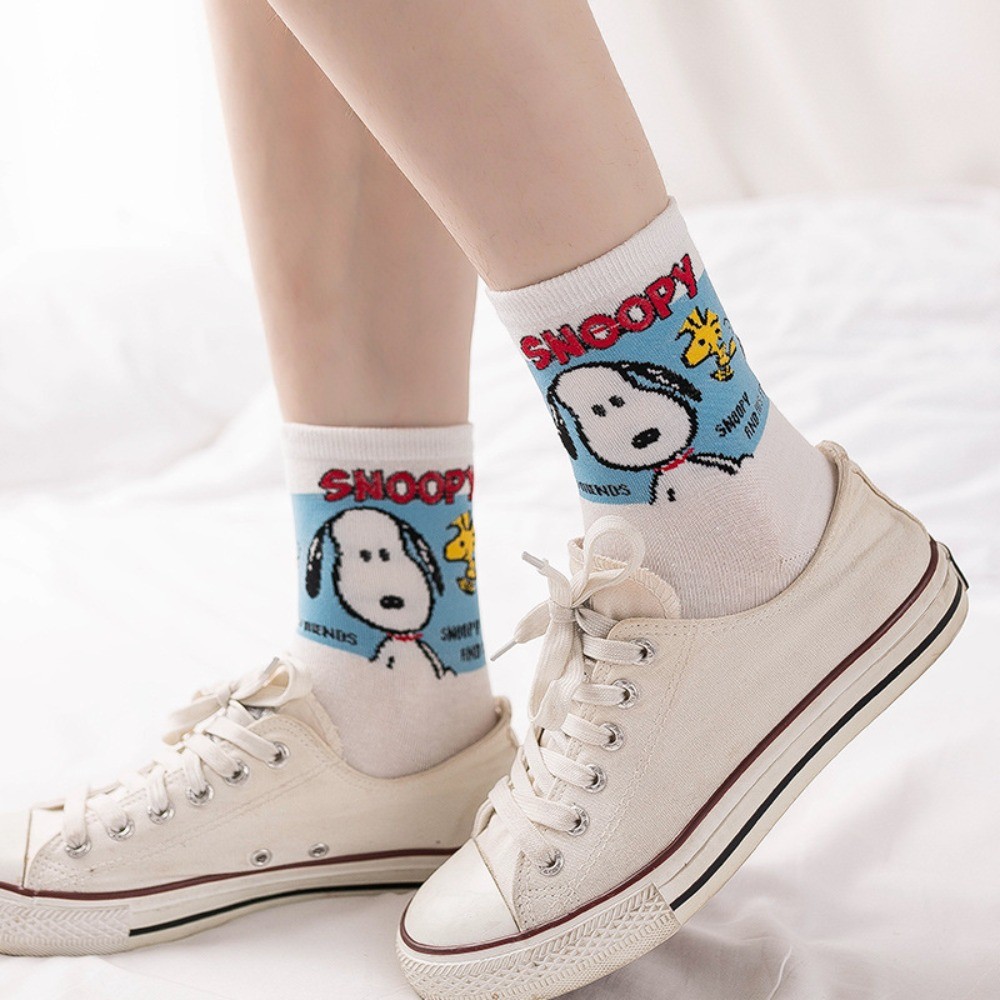 Tất Hoạt Hình Snoopy Ống Giữa Phong Cách Mới Cặp Đôi Hàn Quốc Cotton Hợp Thời Trang | BigBuy360 - bigbuy360.vn