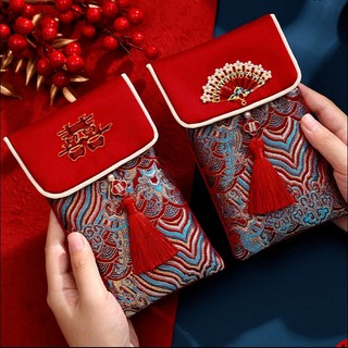 Phong bì màu đỏ đặc biệt cho đám cưới vải cao cấp phong bì màu đỏ