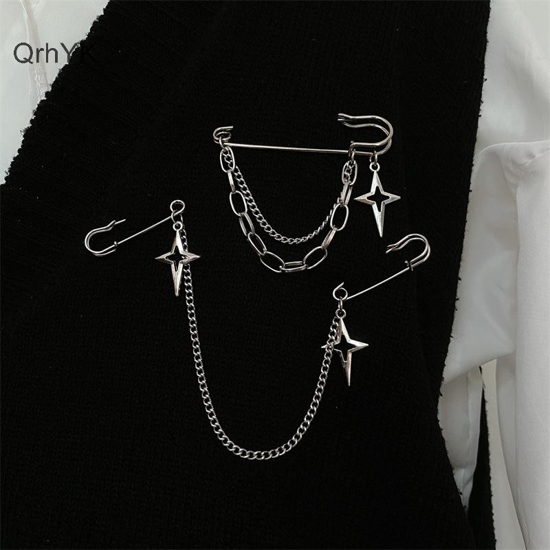 Nhà Máy Thời Trang Phong Cách Hàn Quốc Dây Xích Kim Loại Thổ Cẩm Cho Nữ Phù Hợp Với Trang Trí sel Kim Loại Dây Xích Hạt Pin Vải Trang Sức Phụ Kiện QrhYK