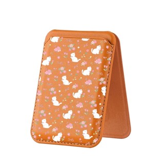 Ví họa tiết hoa dại màu đỏ cho iPhone 16 15 14 13 12 pro Max 16Plus Giá đỡ điện thoại thẻ cho vỏ bỏ túi
