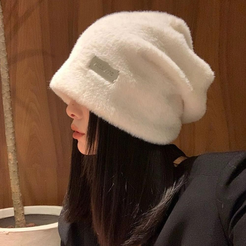 Mới Cọc Mũ Nữ Nhật Bản Ngọt Ngào Và Dễ Thương Màu Trơn Mũ Tai Lạnh Bảo Vệ Mũ Lông B0h9