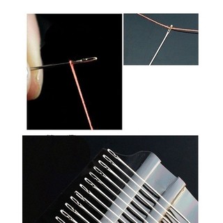 Bộ 12 Kim May Vá Mới Không Cần Xỏ Chỉ Có Dây Móc Trong Đuôi Mở Bằng Thép Không Gỉ DIY Dành Cho Người Lớn Tuổi Darning