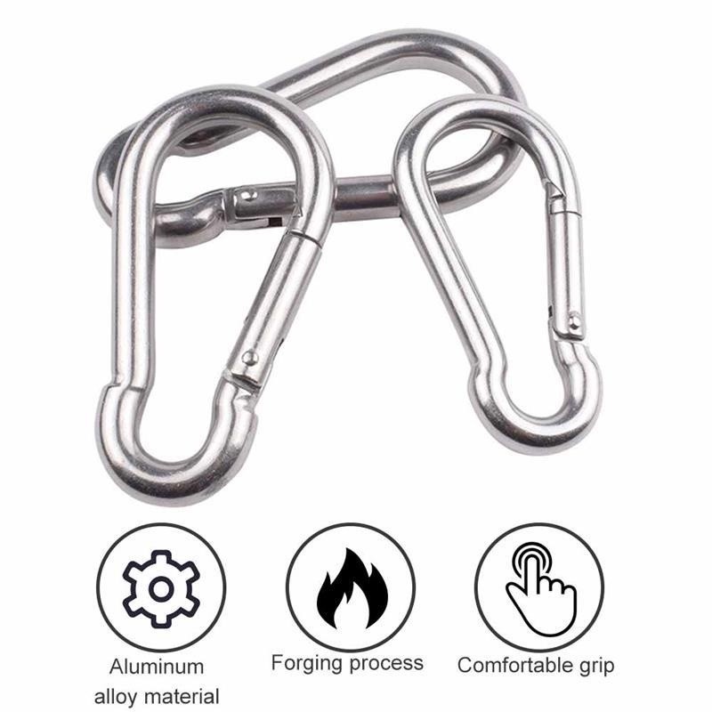 Set 10 Móc Khóa Carabiner Chữ D Mini Bằng Hợp Kim Nhôm Tiện Dụng Khi Đi Cắm Trại FE123