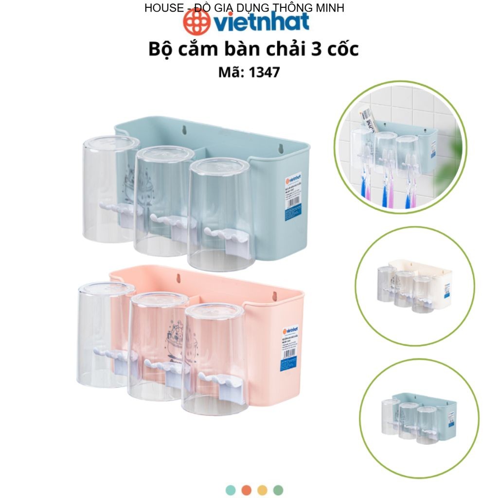 Bộ cắm bàn chải kèm 3 cốc Chính Hãng Việt Nhật (mã 1347)