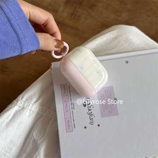 Ốp Màu Hồng Cho AirPods 4 [2024] AirPods Pro2 Pro 3 2 1 Bảo Vệ Tai Nghe Không Dây Apple Nơ Xanh