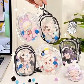 [GOU] Túi ngoài trời trong suốt nhiều màu Túi trong suốt Trang trí Hộp bí ẩn Hộp trưng bày búp bê PVC Hộp sắp xếp Ví dây kéo đôi VN