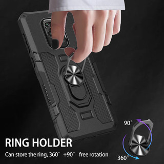 Dành Cho Redmi Note 9 / Note 9s / 9 Pro Max / 10X Ốp điện thoại PC Cứng Mặt Sau Mềm TPU Cạnh Bảo Vệ Camera Giá Đỡ Nhẫn Chân Đế Chống Sốc Mỏng Vỏ