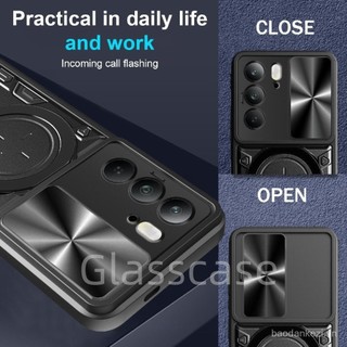 Ốp lưng cho Realme 14 X Pro Plus 14X 14Pro 14ProPlus 14Pro+ Realme14X Realme14Pro+ 5G, vỏ điện thoại kim loại có vòng bảo vệ, giá đỡ, đẩy camera, bảo vệ lưng cứng chống sốc