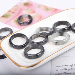 Nhẫn ngọc tự nhiên đen họa tiết tranh mực, unisex, cặp đôi, 3881 người đã thu thập