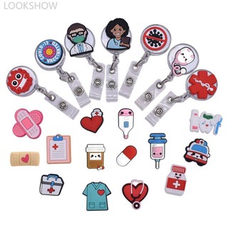 Lookshow Hoạt Hình Huy Hiệu Cuộn Dây ID Có Thể Thu Vào Thẻ Tên Thẻ Huy Hiệu Kẹp Bác Sĩ Y Tá Đồ Dùng Văn Phòng G5X4
