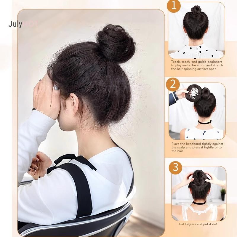 Julyhot Kẹp Tóc Giả Chignon Thẳng, Tóc Nối Dài Updo, Bun Tóc Mảnh Cho Nữ