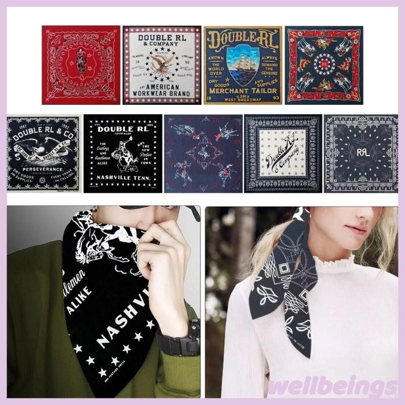 Wellb Hip Hop Khăn Tóc Quấn Chữ Hoa Văn Headwraps Đầu Tinh Tế Kerchief Đầu Khăn Khăn Đầu Hình Đạo Cụ