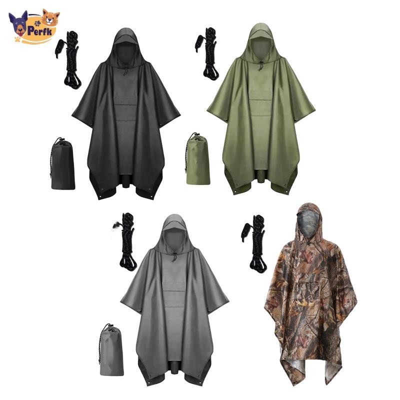 Áo mưa Poncho có mũ trùm đầu cho người lớn, che mưa, đi bộ đường dài, sự kiện thể thao, du lịch ngoài trời