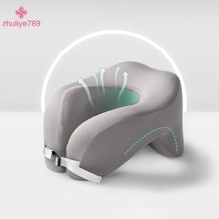 < zhuliye789 > Cổ xốp trí nhớ nguyên chất hình chữ U du lịch cho máy bay Văn phòng ngủ Gối cổ tử cung Hỗ trợ cổ ngủ chuyến bay