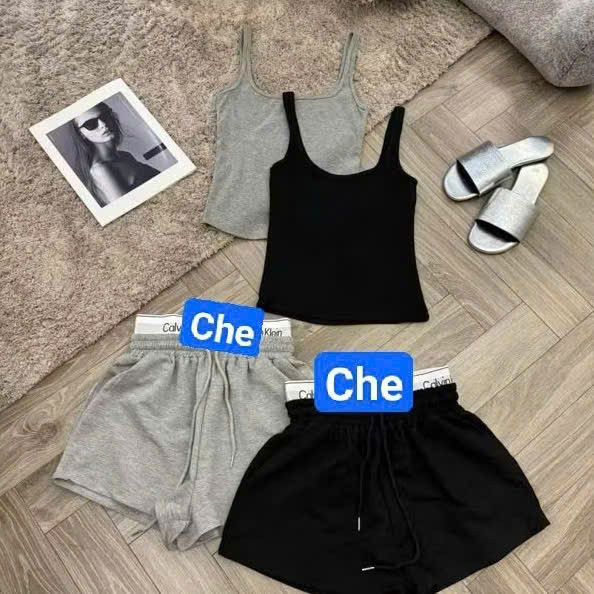 Set Bộ Quần Áo 2 Dây Cạp Cao Can Vin KCloset Bộ Mùa Hè Vải Cotton Mát Thời Trang Hàn Quốc NA813