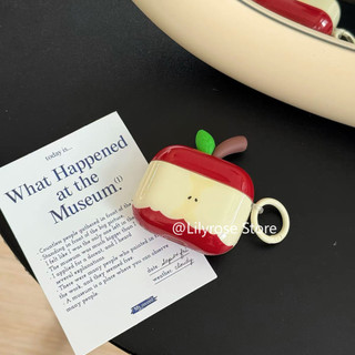 Ốp Lưng Cho AirPods Thế Hệ Thứ 4 AirPods Tai Nghe Apple Thế Hệ 2 / 3 Vỏ Tai Nghe Pro2 Đỏ Apple Core 3D Lá