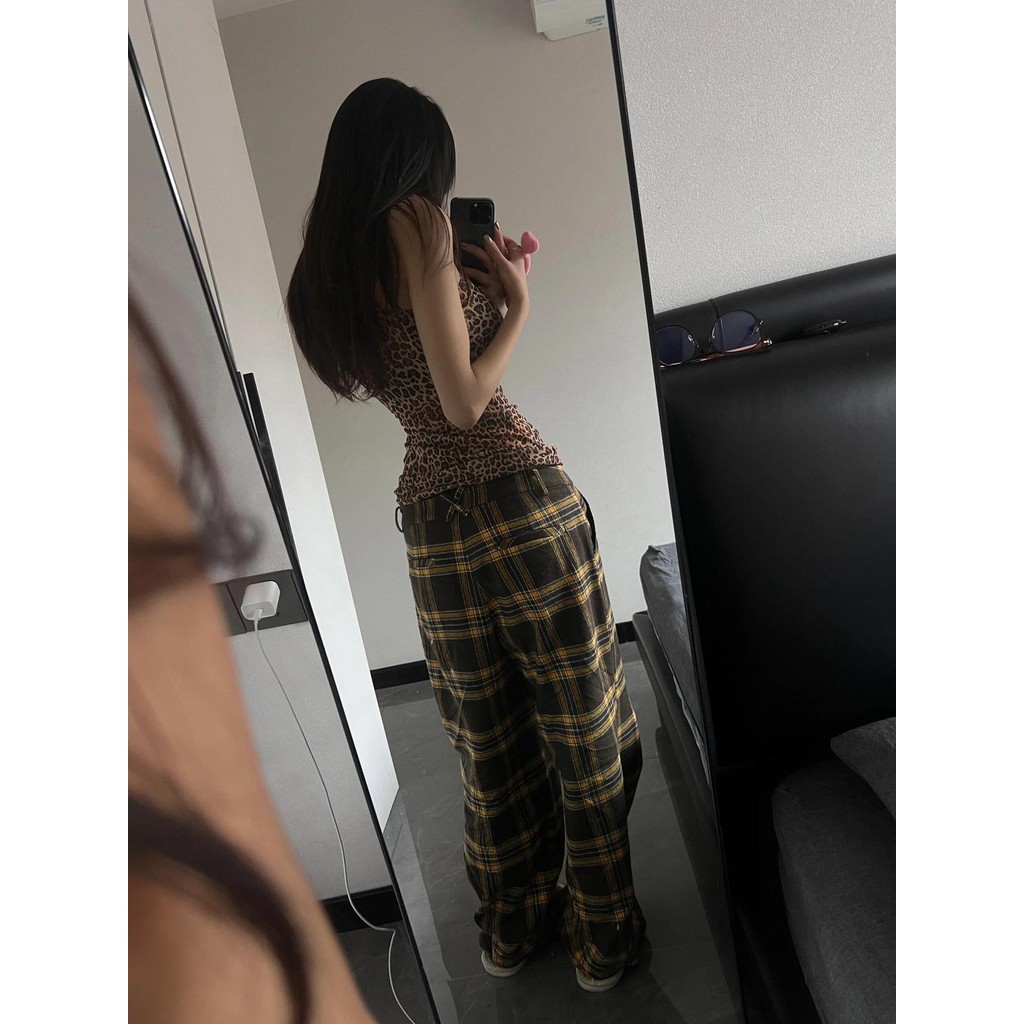 Milyfashion In Chữ Da Báo Sling Mùa Hè Phong Cách Mới Eo Hẹp Ôm Vừa Dài Top