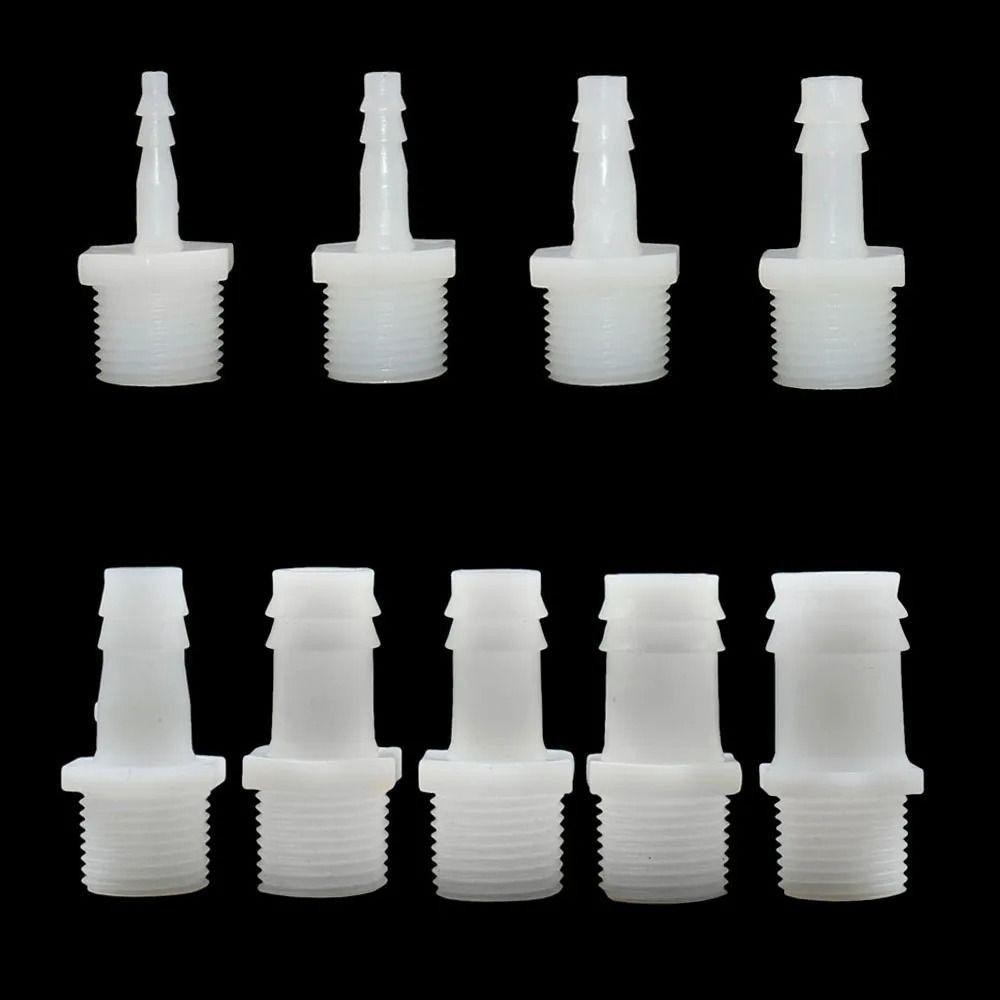 ICUCKO 1 / 10 Đầu nối ống, Phụ kiện đường ống 4 / 6 / 8 / 10 / 12 / 14 / 16 / 18 / 20mm Khớp nối ống, Hệ thống tưới nhỏ giọt ID bền bỉ Nhựa 1 / 2 Inch cho Barb