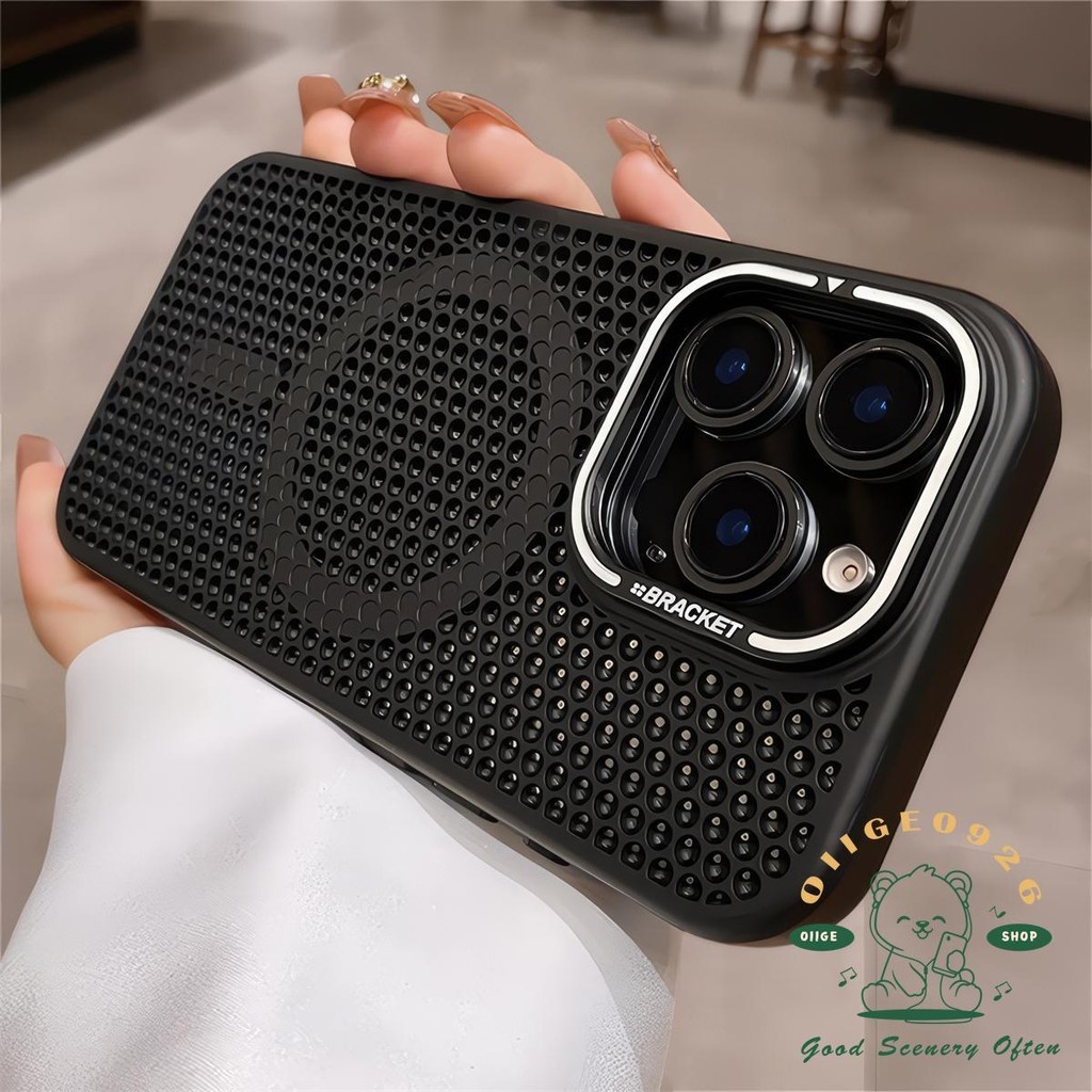Giá đỡ ống kính tản nhiệt vỏ lưới Vỏ điện thoại iphone16 Pro Max 15 14 13 12 vỏ cho vỏ iPhone Vỏ silicon PC vỏ cứng chống sốc