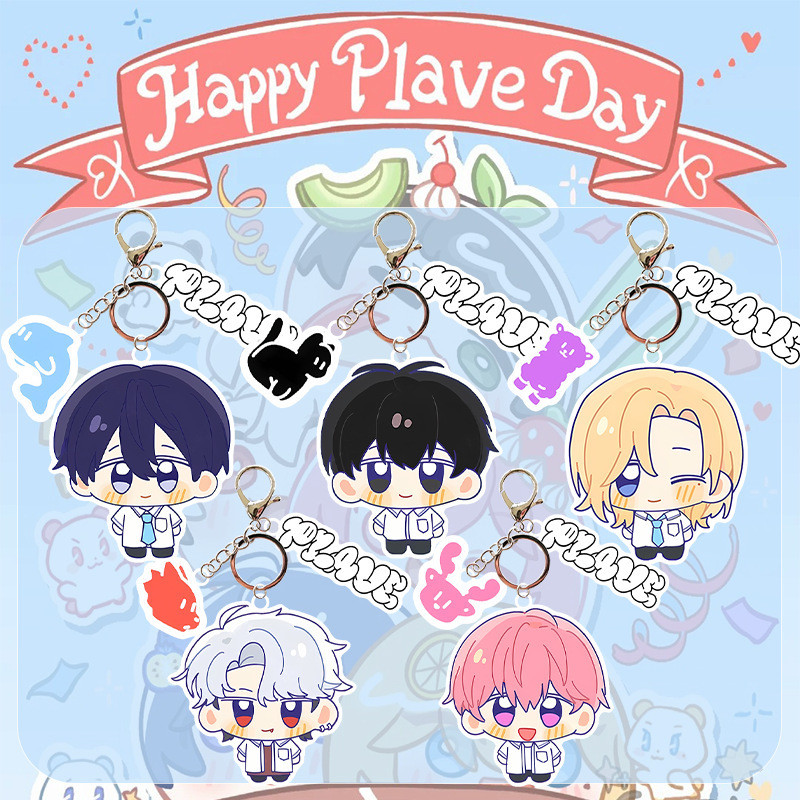 Happy Plave Day Acrylic Móc Khóa Photocard Business ID Học Sinh Thẻ POP UP Móc Chìa Khóa Trong Suốt Móc Khóa YEJUN NOAH BAMBY EUNHO HAMIN Idol Móc Khóa YM