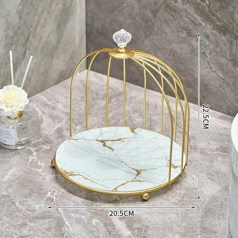 Kệ Mỹ Phẩm Lồng Chim 2 Tầng Sang Trọng – Kệ Đựng Skincare, Nước Hoa, Trang Điểm Decor