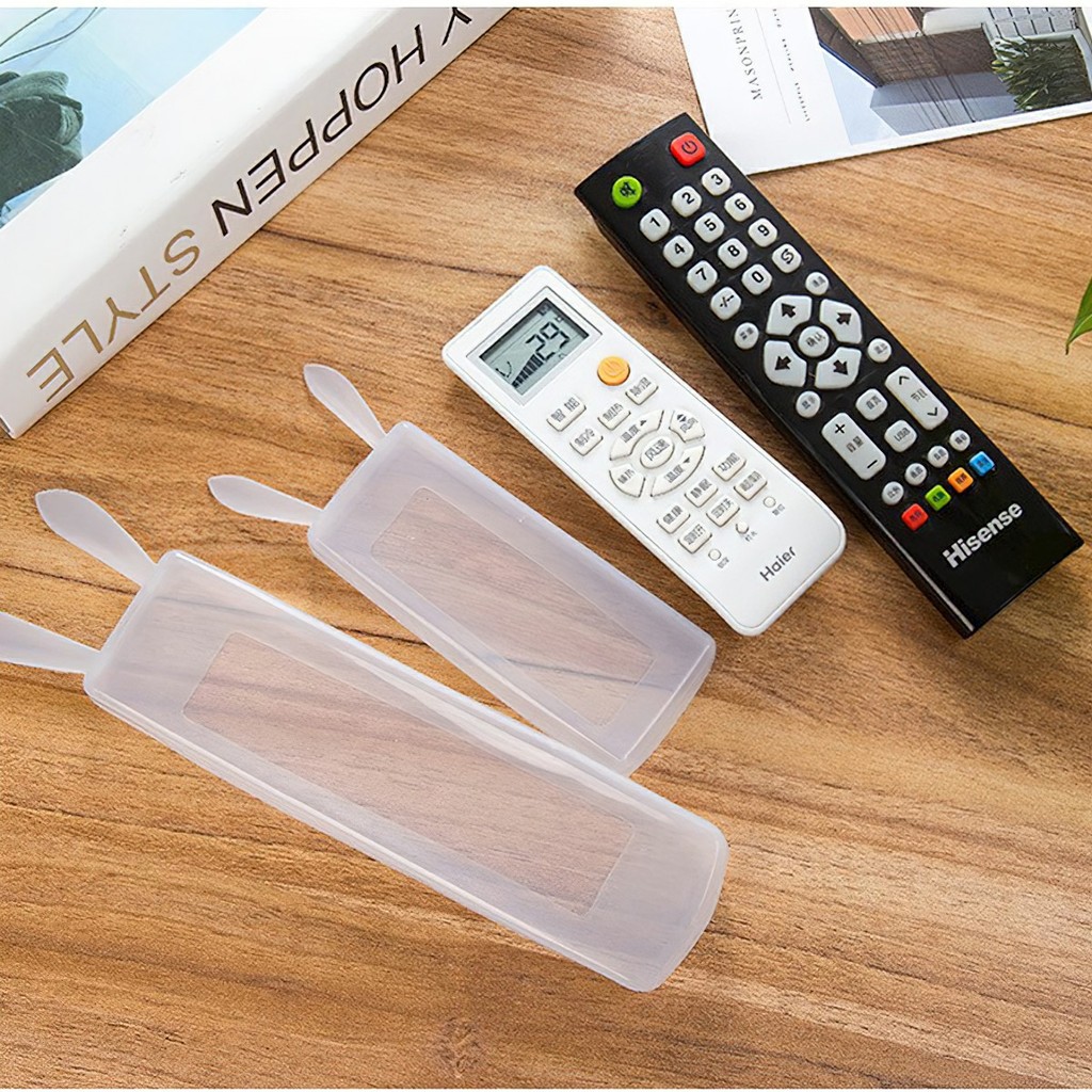Vỏ bọc điều khiển tivi tai thỏ Silicon, vỏ bọc remote, điều hòa trong suốt
