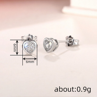 S925 Bạc Nhiều Màu Sắc Bông Tai Tình Yêu Đơn Giản Trang Sức Thời Trang Nữ Quà Tặng