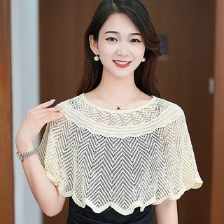 Khăn choàng dệt kim ITRUMPET, Khăn choàng vải tuyn thoáng khí nhiều màu, Áo khoác ngoài ngắn ngắn mỏng dành cho nữ