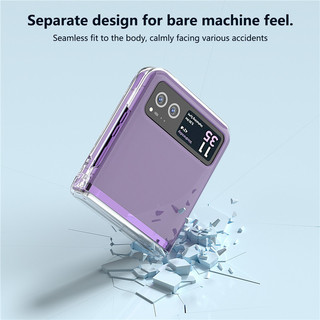 Vỏ điện thoại cứng lật trong suốt 3 trong 1 dành cho doanh nghiệp thời trang cho Moto Razr 40 motorola razr40 Cover