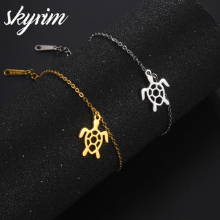 Vòng tay mặt dây chuyền rùa rỗng SKYRIM Vòng tay nữ bằng thép không gỉ Ngày lễ tình nhân cho bạn gái