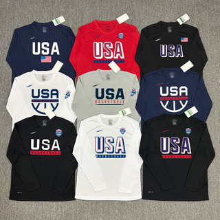 Steven Curry Đội Mỹ Huấn Luyện Bóng Rổ Đồng Phục USA Thế Vận Hội Paris Đội Giấc Mơ Nhanh Khô Áo Thun Dài Tay Khởi Động Thể Thao Bắn