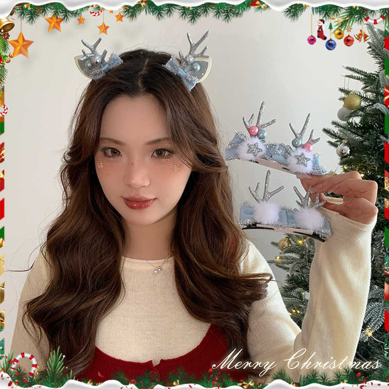 Set 2 Kẹp Tóc Hình Cây Thông/Chiếc Tất/Mũ/ Ông Già Noel Dễ Thương Cho Dịp Giáng Sinh Phụ Kiện Tóc