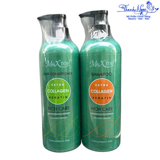 Cặp dầu gội xả Maxtop Extra Collagen Keratin 800mlx2 [ TN ]