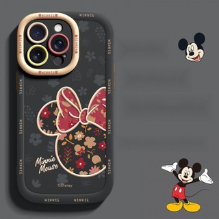Ốp điện thoại hình chuột Minnie dễ thương có nơ cho iPhone 17 / 16 / 15 / 14 / 13 / 12 / X / 7 / 11 / Plus / pro Max Vỏ mềm silicon mờ trọn gói bền chống rơi