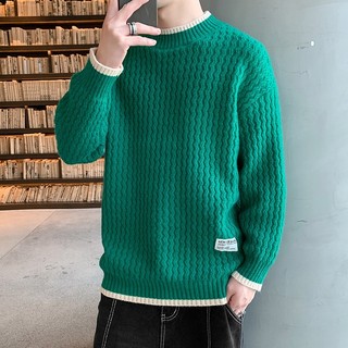 Áo len nam EERSHENSHI phong cách lười biếng áo sơ mi dệt kim đáy dày giả hai mảnh đơn giản