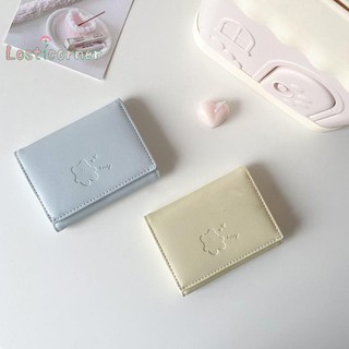 [Lostcorner] Ví gấu dễ thương dành cho nữ Ví ngắn đa chức năng gấp ba ví đựng thẻ Ví đựng tiền xu Túi đựng thẻ nữ Kẹp túi hoạt hình [Mới]