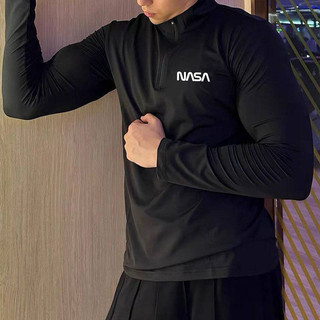 Sports Autumn and Winter Thin Long-Sleeved Sweat-Absorbent Top Training Tights Zipper Running Fitness Stand Collar Quick-Drying Men and Women KOEx