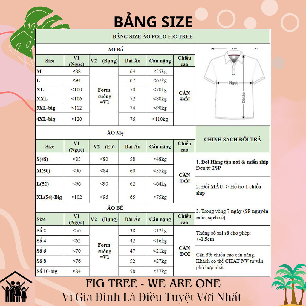 Áo Gia Đình Fig Tree Thun Polo Cá Sấu Cao Cấp Màu Xanh Rêu Diện Cùng Nhau Siêu Đẹp, Vải dày dặn