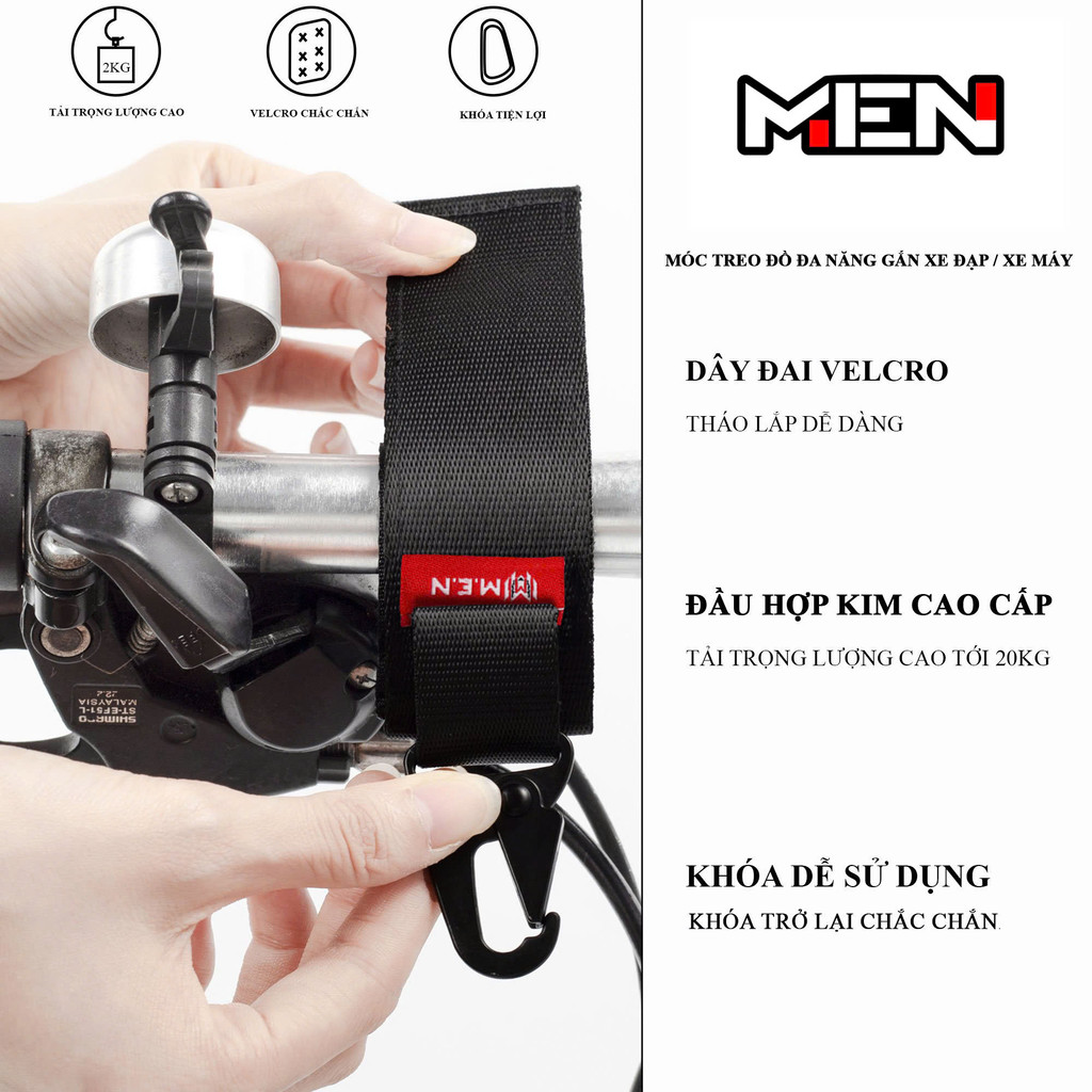 Dây men khoá đa năng treo xe M.E.N MK01 nhiều màu sắc thẩm mỹ cao siêu tiện lợi [CLIP THẬT]