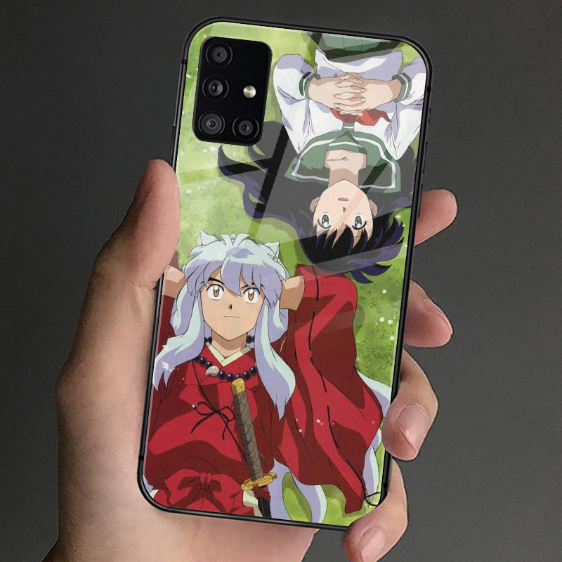 Ốp Điện Thoại Kính Cường Lực Inuyasha 01 Cho Samsung Galaxy S9 Plus S10 S10e S20 FE S20 Plus S21 S22 S23 S24 Ultra Cover