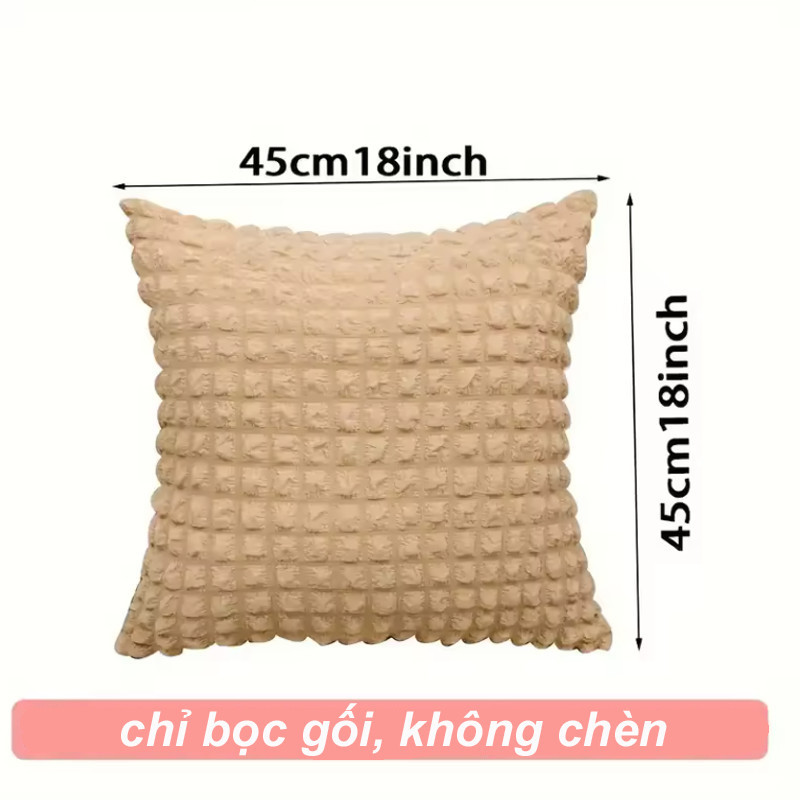 Gối tựa lưng sofa nhung lông dệt nổi mềm mịn cao cấp cả vỏ 45x45cm, Mềm Mại,Cao Cấp Trang Trí Sofa
