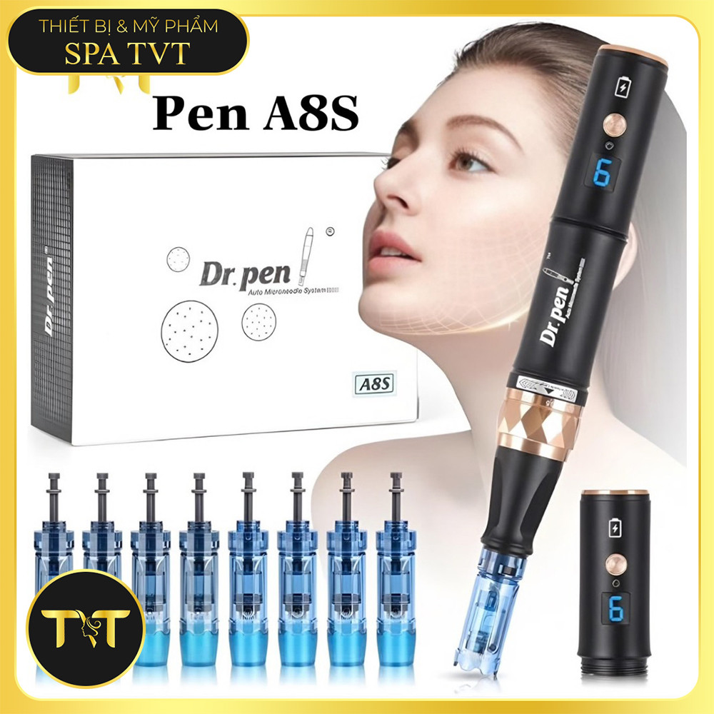Máy Phi Kim Tích Điện A8S, Hỗ Trợ Giảm Sẹo Rỗ, Mờ Thâm, Tái Tạo Da, Kích Thích Collagen, Trẻ Hóa Da