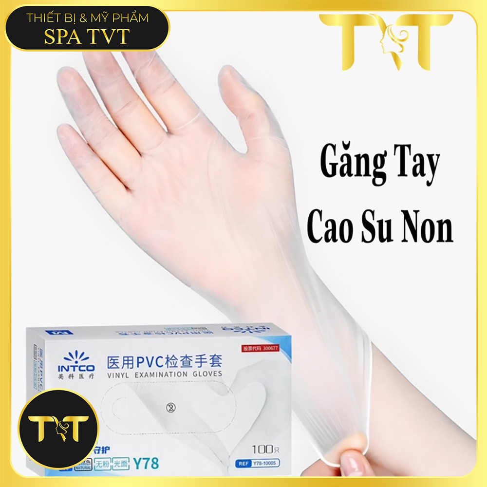 Găng Tay Cao Su Non INTCO 100 Cái – Bảo Vệ Tay, Mềm Mại, Dùng Cho Spa, Phun Xăm, Nhuộm Tóc, Y Tế