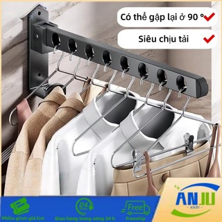 Giá Treo Quần Áo Gắn Tường, Giá Treo Quần Áo Gấp Gọn Tiết Kiệm Không Gian, Không Cần Khoan