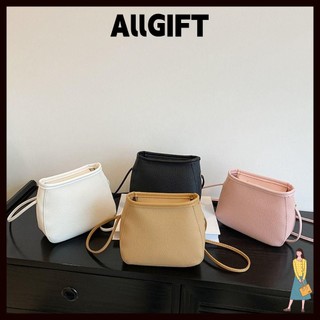 AllGIFT Túi đeo vai đơn, Túi xô da PU dung tích lớn di động, Túi đeo chéo nữ màu trơn cao cấp thời trang