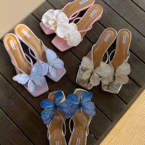 Khí Quyển Bướm Hoa Sandal Khóa Giày DIY Đi Biển Dép Phụ Kiện