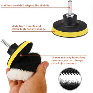 Bộ 3/5 Inch 8/11/12 Miếng Đánh Bóng Ô Tô – Đĩa Len Tự Dính, Lót Xốp Dùng Cho Máy Khoan & Máy Đánh Bóng